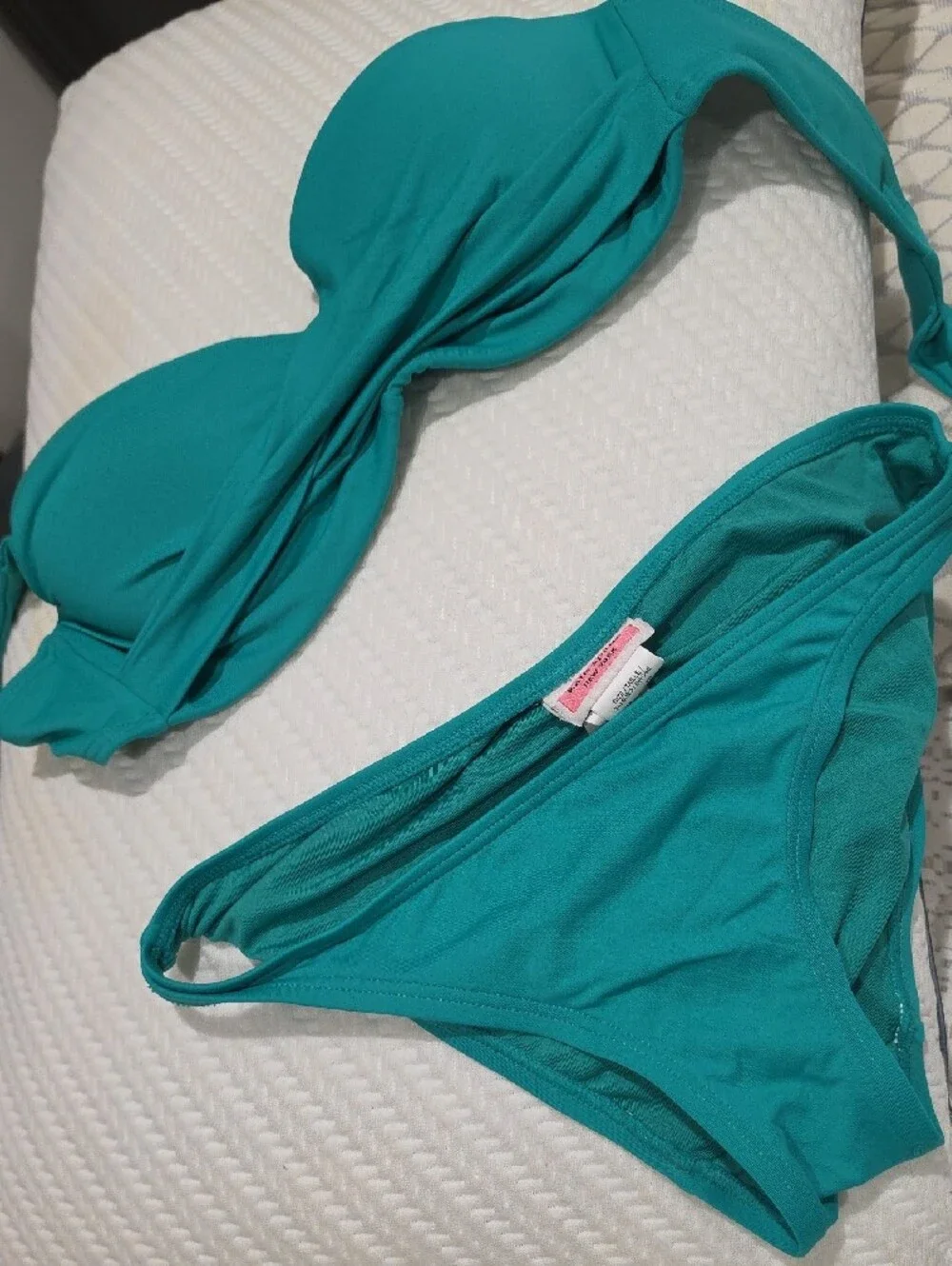 kate spade Teal Twist Bandeau Bikini Set